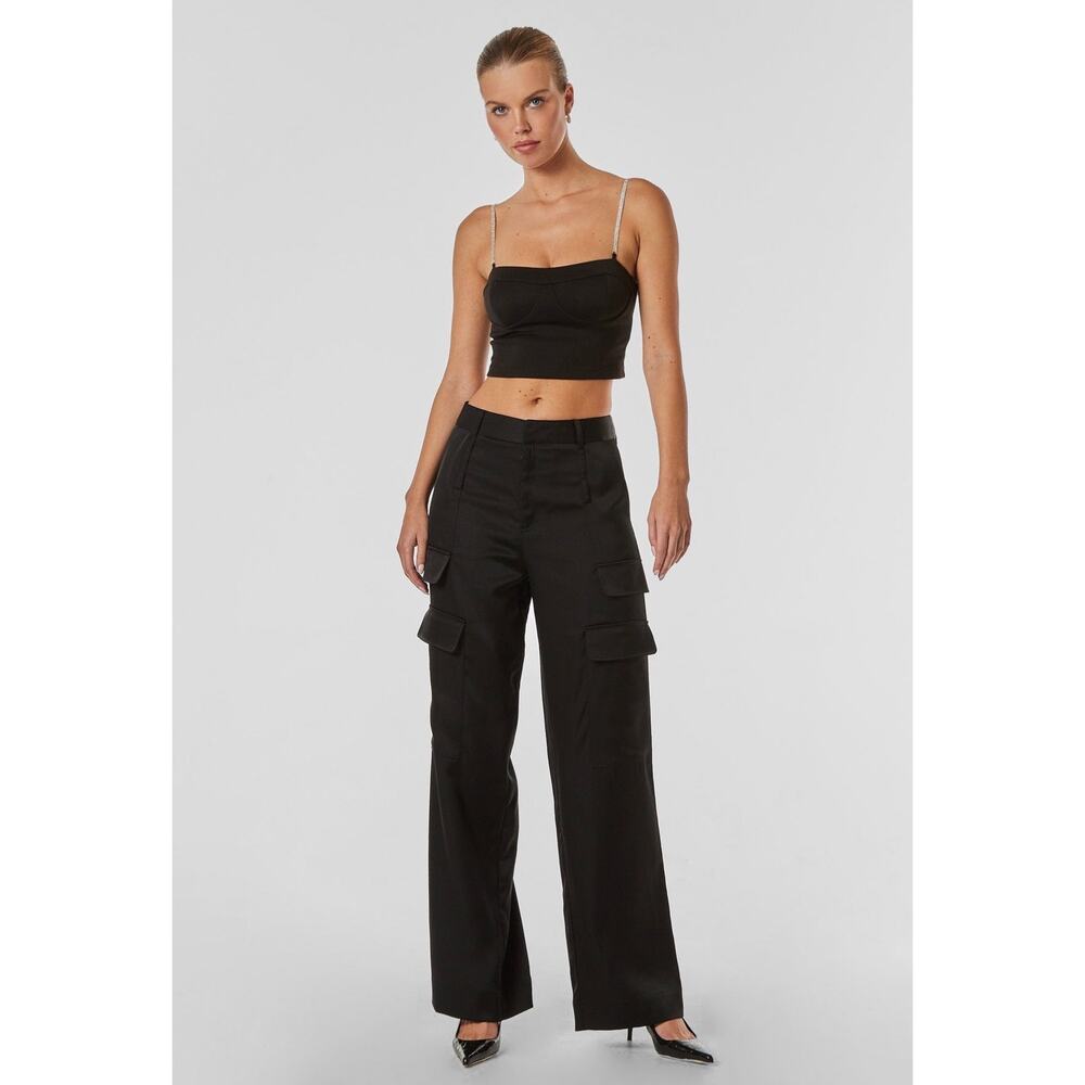 NWT Noli Milan Satin Cargo Pants Size 4